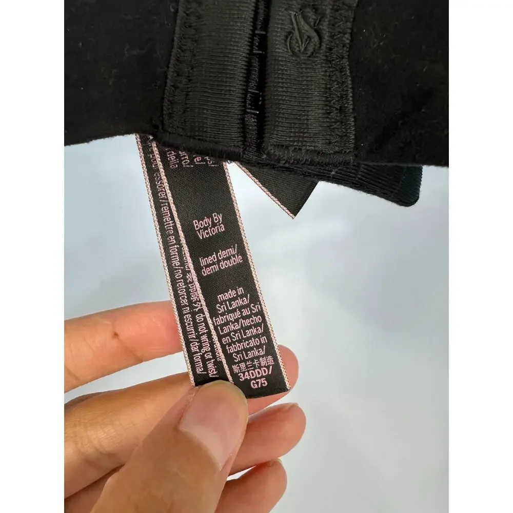 Victoria’s Secret Body by Victoria Demi Bra 34DDD Black Lace - Picture 5 of 8